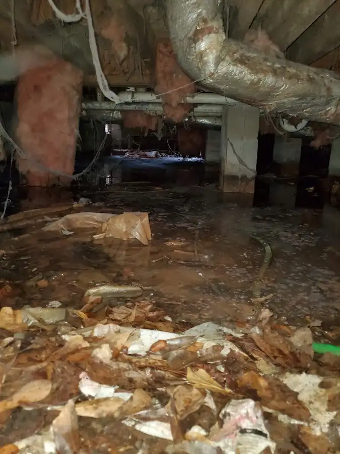 Crawl space flood assessment for Commercial Water Damage Restoration in Ledyard