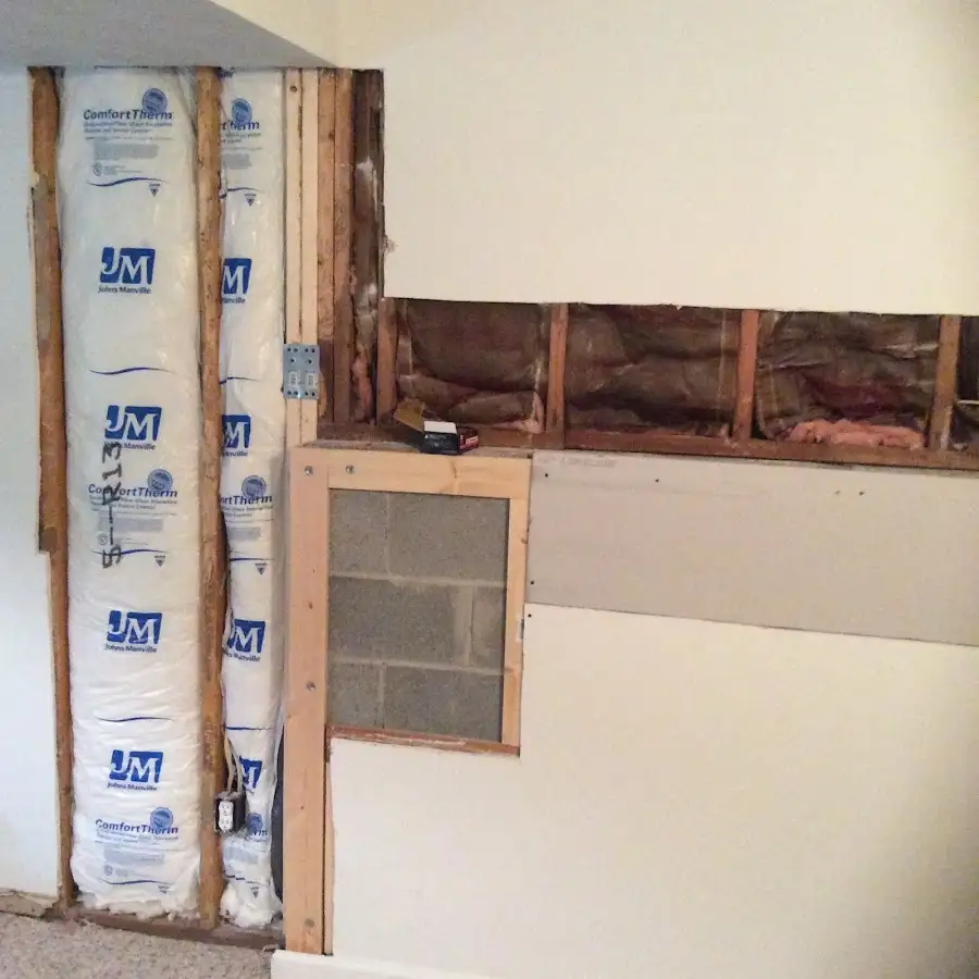 Wall insulation replacement during Contents Cleaning & Restoration in Ledyard